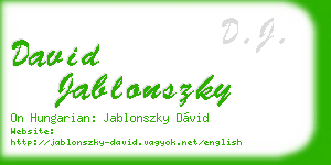 david jablonszky business card