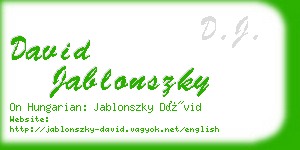david jablonszky business card
